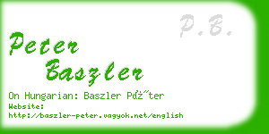 peter baszler business card